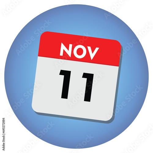 Free Download 11 november icon with white background, calender icon - GFXLoad
