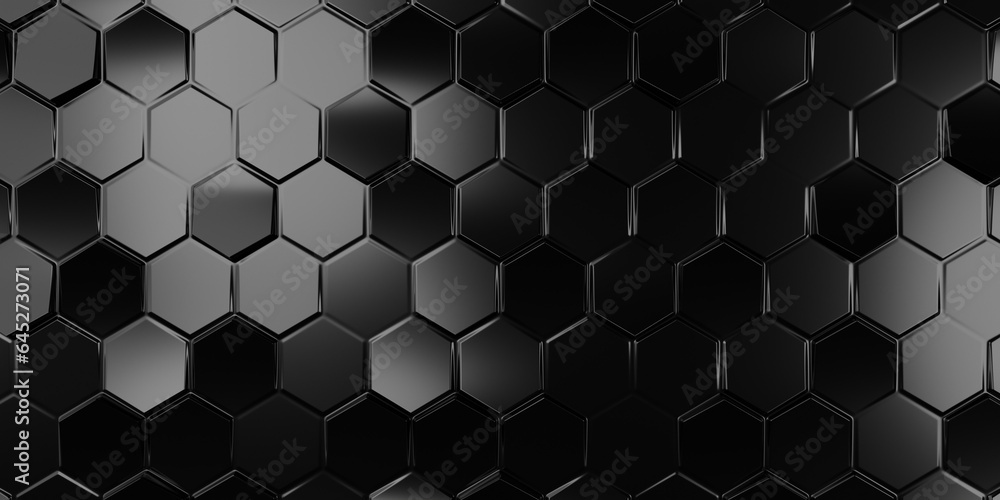glossy Hexagonal 3D Wall background with tiles. Polished tile Wallpaper with gloss, Hexagonal blocks. 3D Render glossy Hexagonal 3D Wall background with tiles. Polished tile Wallpaper with gloss, Hexagonal blocks. 3D Render