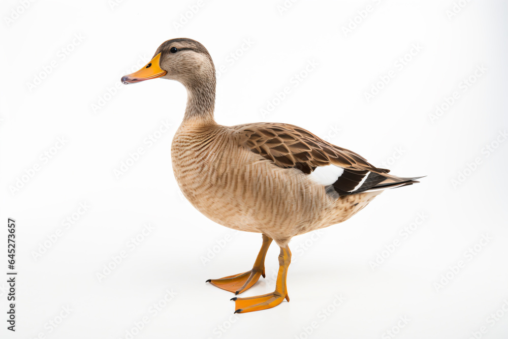 a duck standing on a white surface with a white background a duck standing on a white surface with a white background