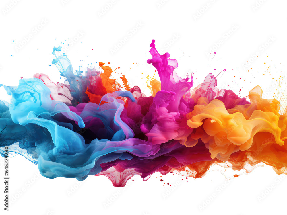 Rainbow color paint splash wallpaper . Generative AI