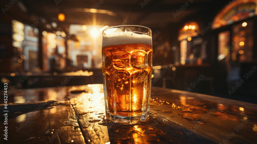 Mug of Cold Beer: Pouring the Perfect Draught in a Bar