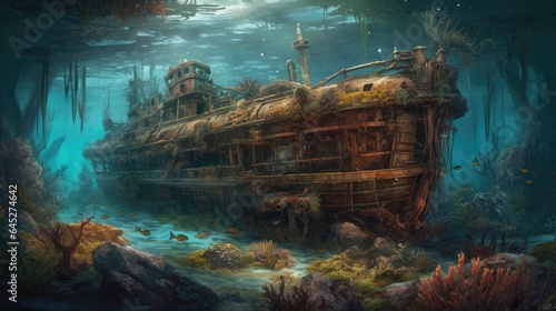 haunted shipwreck on the ocean floor