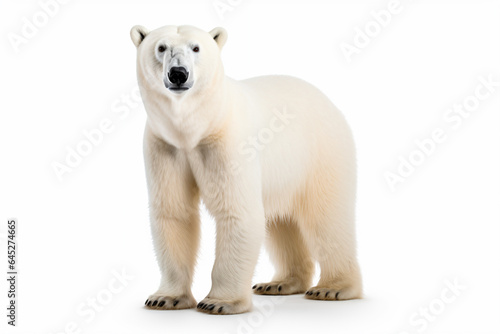 a polar bear standing on a white surface