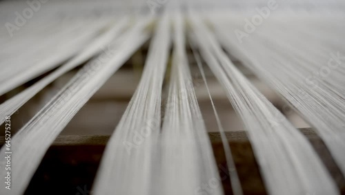 Indian traditional handloom wooden weaving machine,