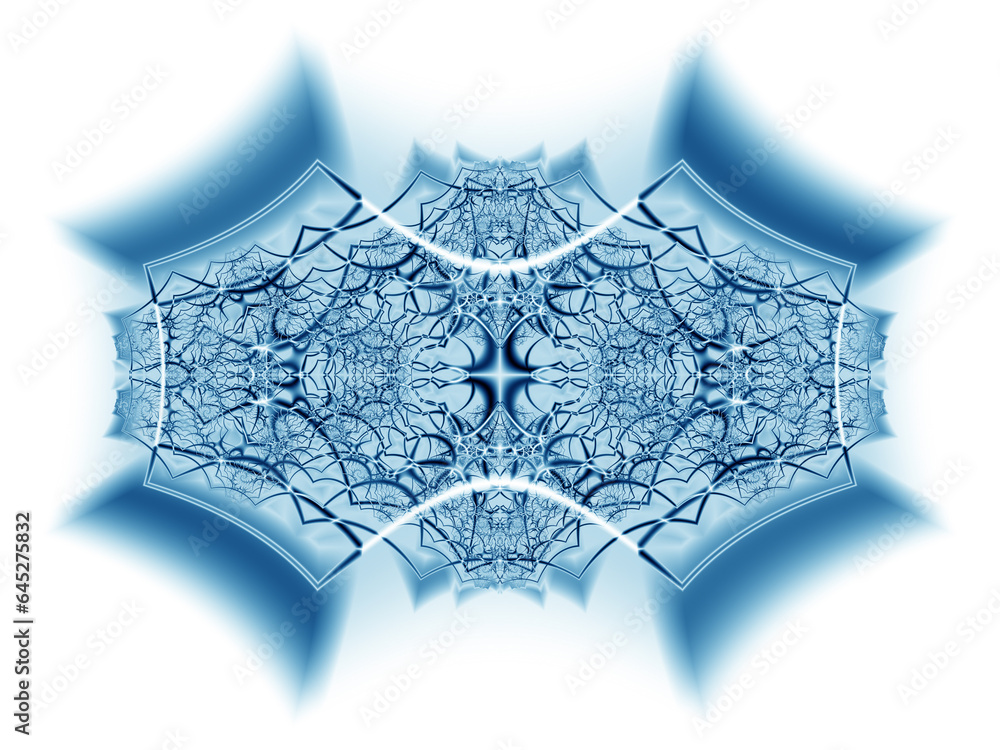 complex lacy fractal design in shades of grey on a white background