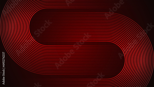 Dark red simple abstract background with lines in a curved style geometric style as the main element.