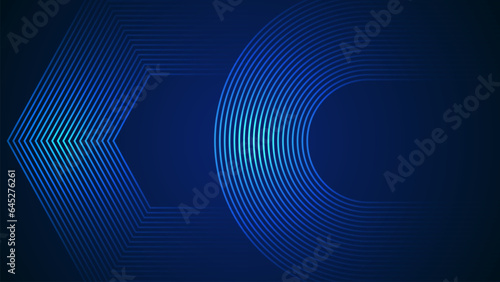 Dark blue simple abstract background with lines in a curved style geometric style as the main element.