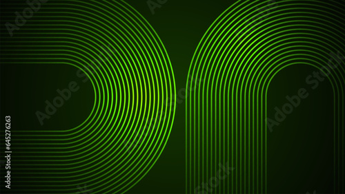 Dark green simple abstract background with lines in a curved style geometric style as the main element.