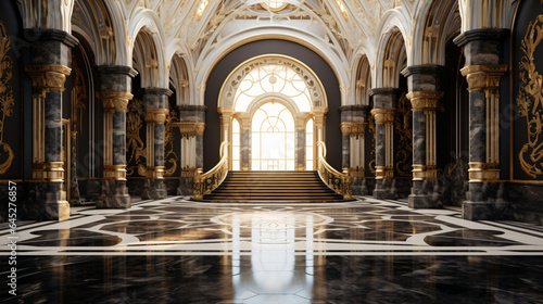 Fotografia 3d render of a luxury palace interior