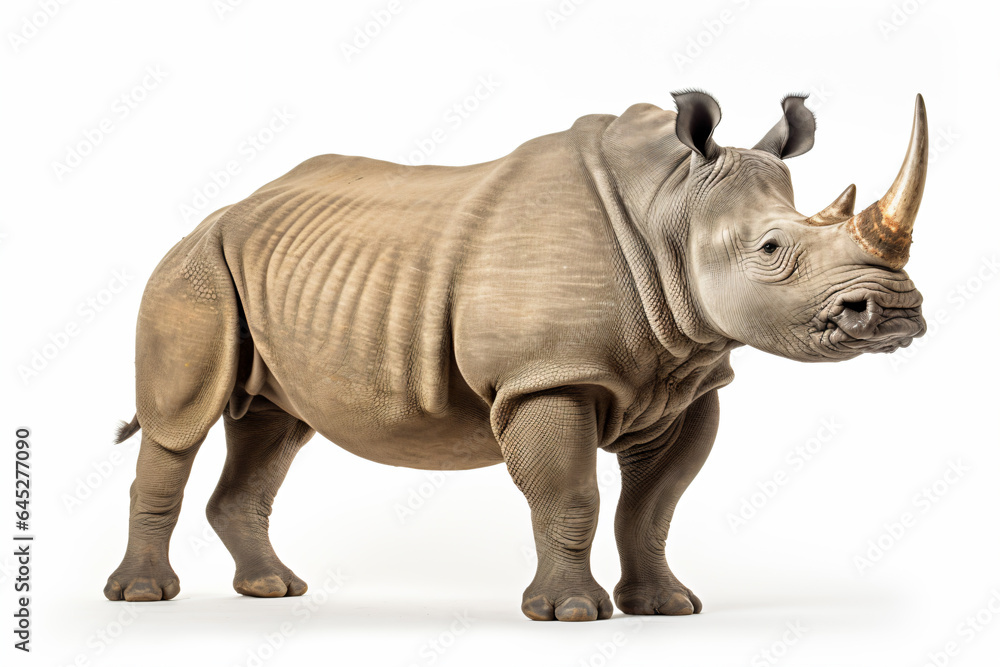 a rhino standing on a white surface with a white background a rhino standing on a white surface with a white background