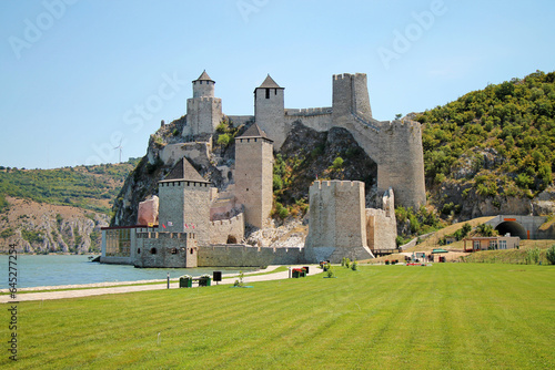 Fotomurale View of Golubac fortress on Danube River in Serbia