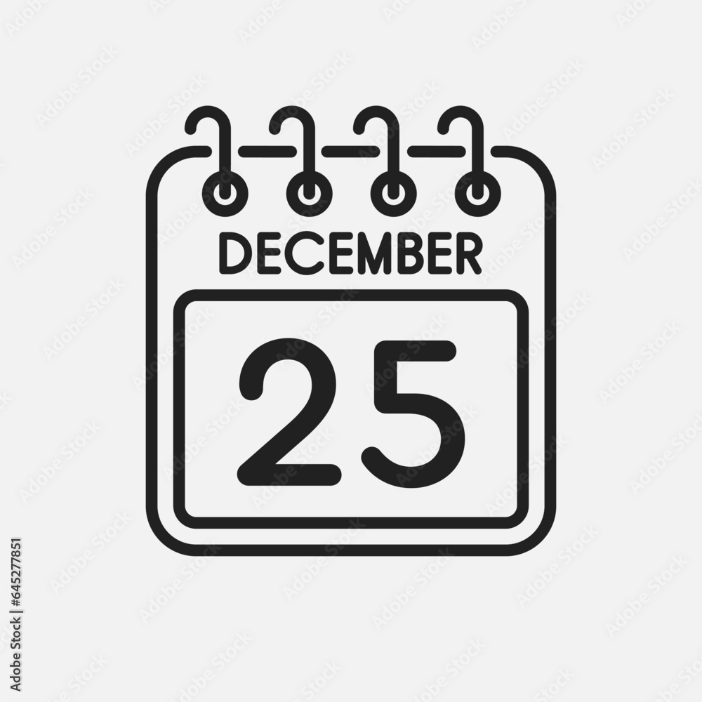 Icon page calendar day - 25 December Icon page calendar day - 25 December