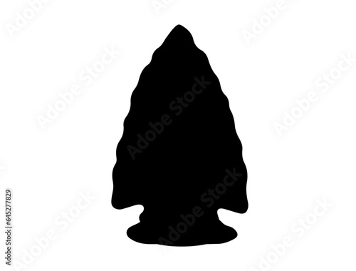 Arrowhead silhouette vector art white background