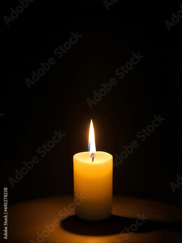 a burning candle in the dark background