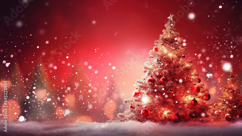 Christmas tree of lights background. Generative Ai