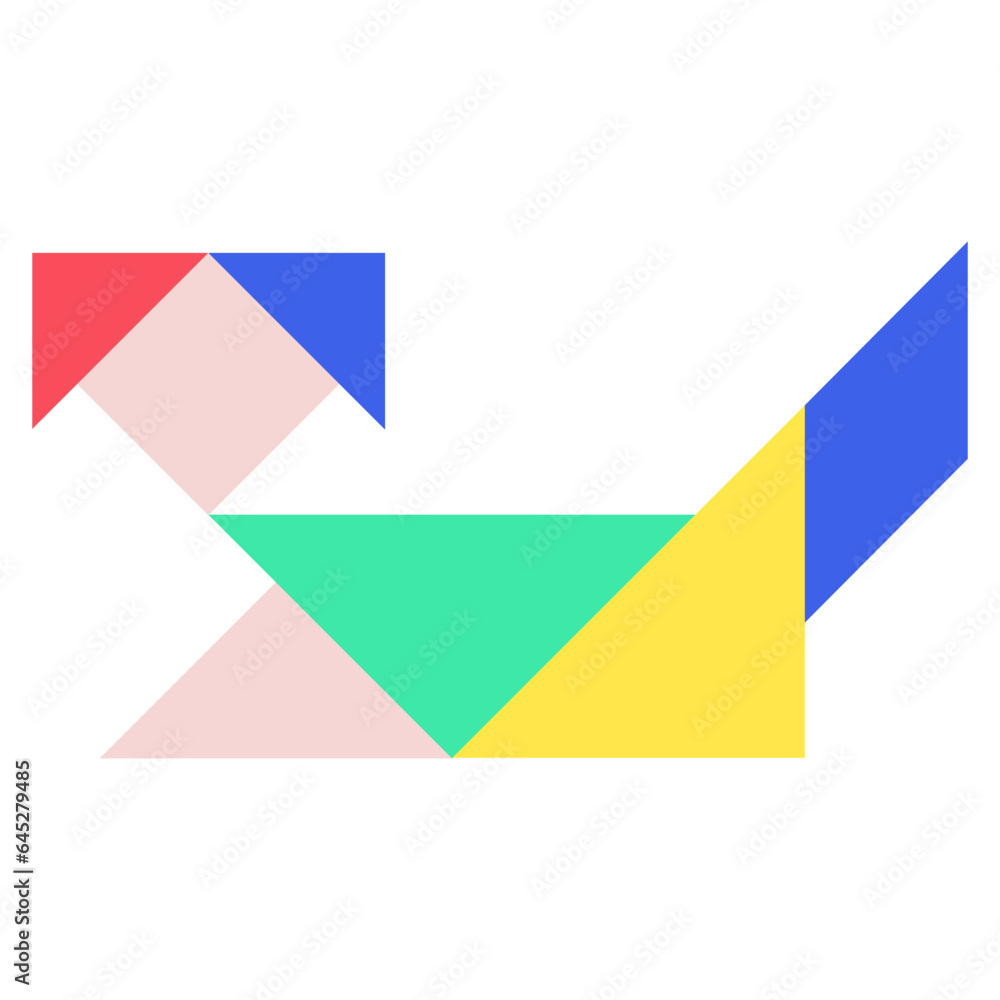 Tangram dog flat illustration Tangram dog flat illustration