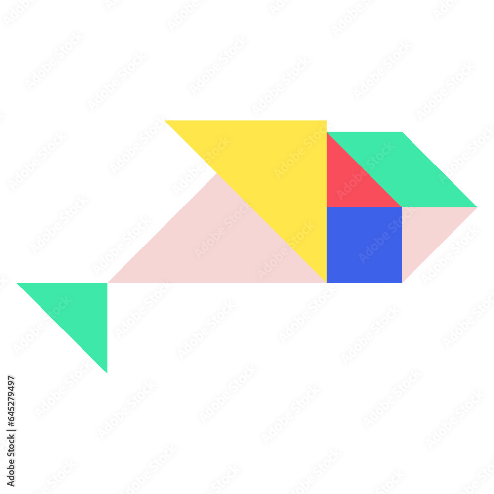 Tangram fish flat illustration Tangram fish flat illustration