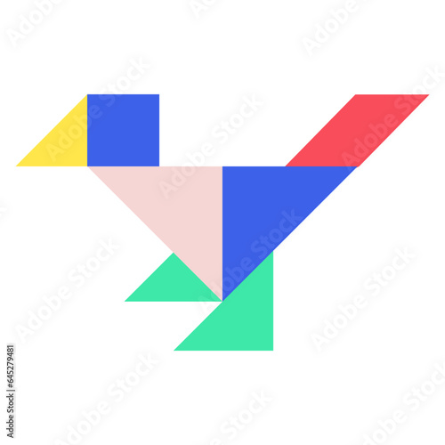 Free Download Tangram bird flat illustration - GFXLoad