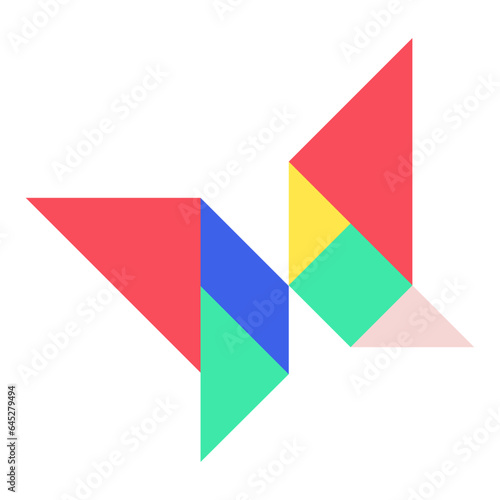 Free Download Tangram butterfly flat illustration - GFXLoad