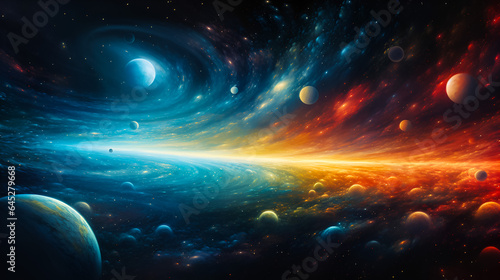 Beautiful wallpaper with parallel universes, galaxy background