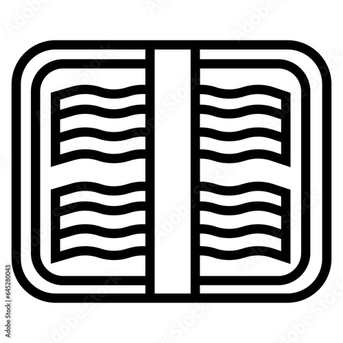 Raw bacon packed outline icon
