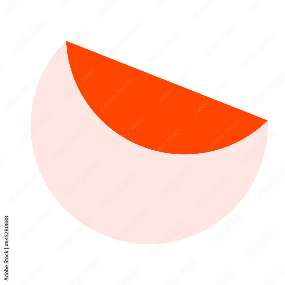 Folded round shape paper flat illustration Folded round shape paper flat illustration