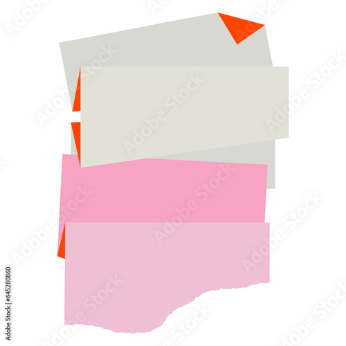 Folded paper flat illustration