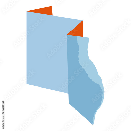 Folded paper flat illustration
