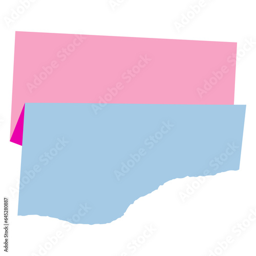 Folded paper flat illustration