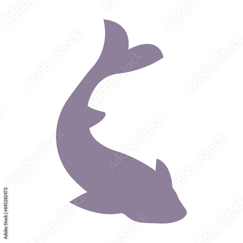 Fish silhouette flat illustration