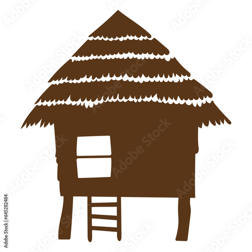 Hut silhouette flat illustration