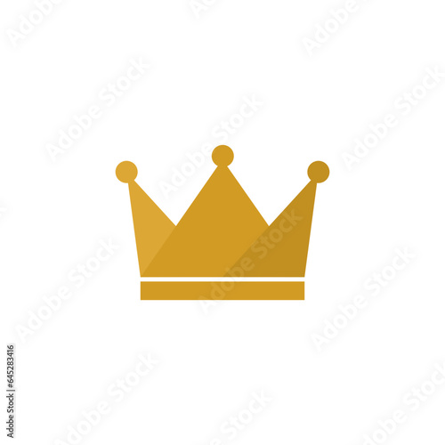 GOLDEN CROWN LOGO ICON. PREMIUM CROWN KING VECTOR ILLUSTRATION IN SIMPLE STYLE