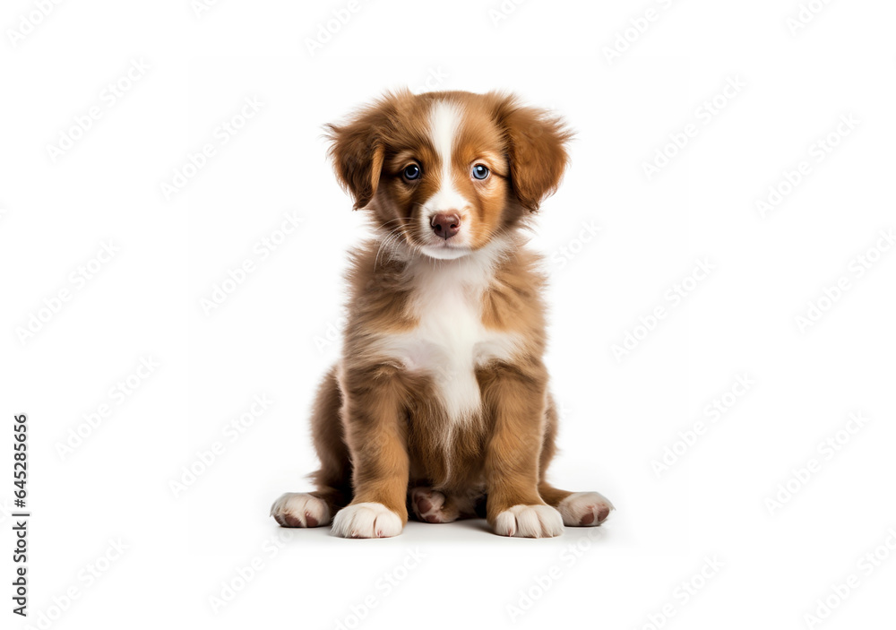 Picture of a puppy on a white background