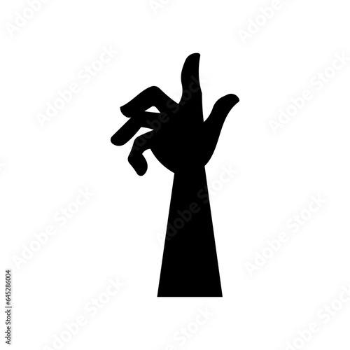 Zombie hand icon vector. Hand illustration sign. Halloween symbol.