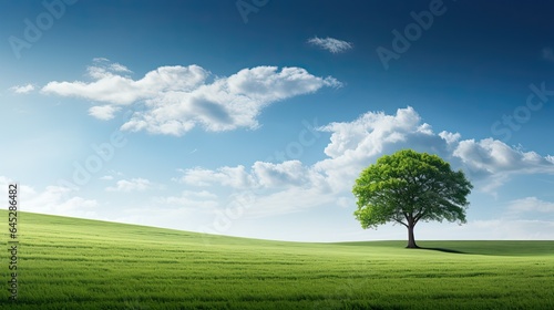 A solitary tree in a vast open field, emphasizing its isolation