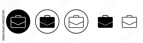 Briefcase icon set illustration. suitcase sign and symbol. luggage symbol.