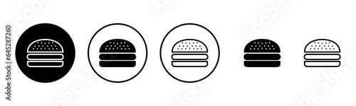 Burger icon set illustration. burger sign and symbol. hamburger