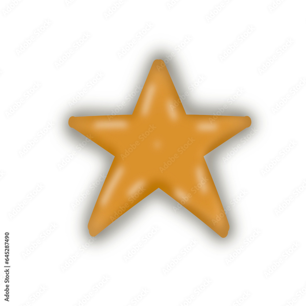 Fototapeta premium golden star isolated on white background