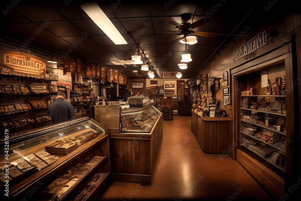 Weapons and Ammunition Gun Shop interior