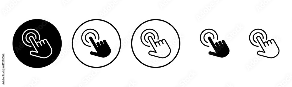 Hand click icon set illustration. pointer sign and symbol. hand cursor icon - obrazy, fototapety, plakaty 