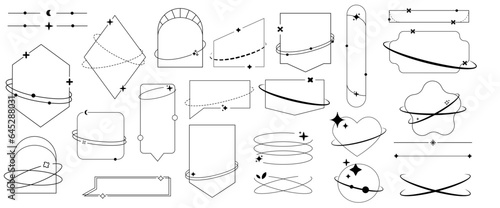 set of minimalistic hipster geometric retro oval arches boho y2k frames