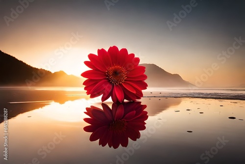 flower on sunset