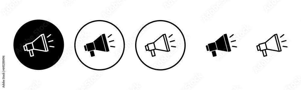Megaphone icon set illustration. Loudspeaker sign and symbol Megaphone icon set illustration. Loudspeaker sign and symbol
