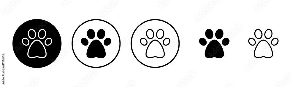 Paw icon set illustration. paw print sign and symbol. dog or cat paw Paw icon set illustration. paw print sign and symbol. dog or cat paw