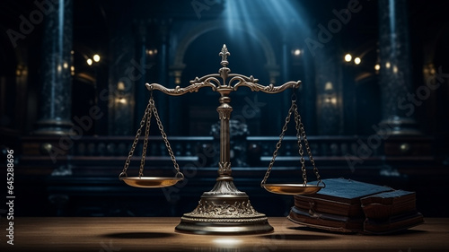 scales of justice on a dark background