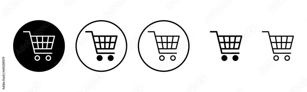 Shopping icon set illustration. Shopping cart sign and symbol. Trolley icon Shopping icon set illustration. Shopping cart sign and symbol. Trolley icon