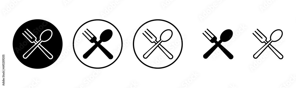 spoon and fork icon set illustration. spoon, fork and knife icon vector. restaurant sign and symbol spoon and fork icon set illustration. spoon, fork and knife icon vector. restaurant sign and symbol