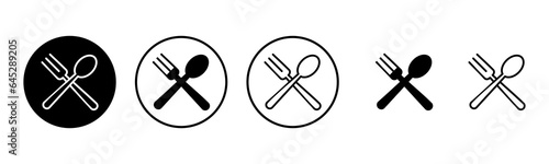 spoon and fork icon set illustration. spoon, fork and knife icon vector. restaurant sign and symbol