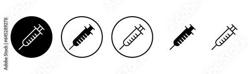 Syringe icon set illustration. injection sign and symbol. vaccine icon