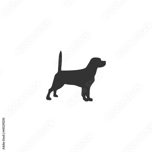 Beagle dog icon flat vector sign